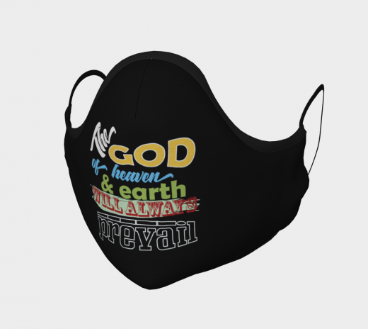 Reusable Face Mask - The God Polyester - Microtwill with 2 Filters Teens Small Black