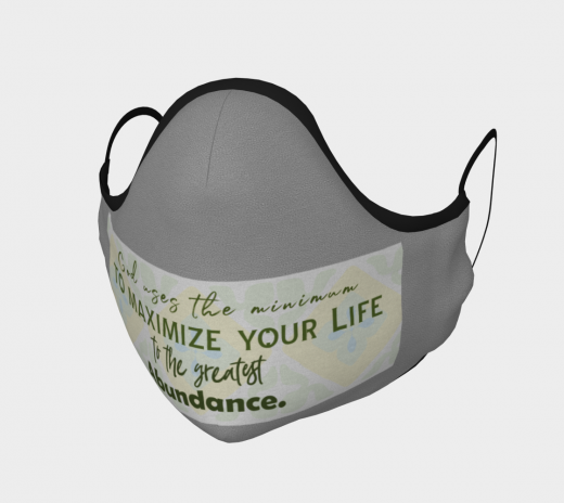 Reusable Face Mask - God Uses Polyester - Microtwill with 2 Filters Teens Small Gray