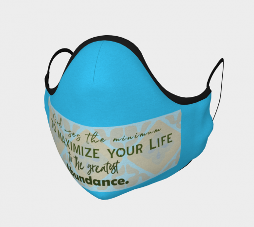 Reusable Face Mask - God Uses Polyester - Microtwill with 2 Filters Teens Small Blue