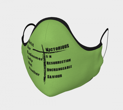 Reusable Face Mask - C.O.R.O.N.A Polyester - Microtwill with 2 Filters Teens Small Green