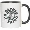 Ceramic Mug I'd Rather 11-Oz White with Black Accent