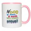 Ceramic Mug The God 11-Oz White with Pink Accent