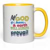 Ceramic Mug The God 11-Oz White with Yellow Accent